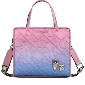 Karl Lagerfeld Pink and Blue Gradient Shoulder Bag